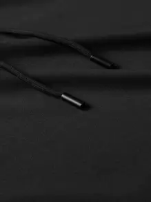 Manfinity Homme Men T-Shirts Fit Drop Shoulder Short Sleeve Plain Casual Simple Summer Polyester Tee - Black - View 4