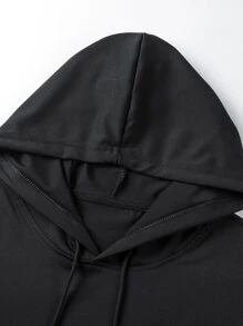 Manfinity Homme Men T-Shirts Fit Drop Shoulder Short Sleeve Plain Casual Simple Summer Polyester Tee - Black - View 5