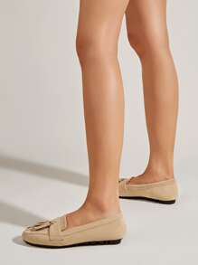 Tassel Decor Flats - Apricot - View 4