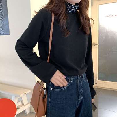 티 알파벳 자수 작은 폴라