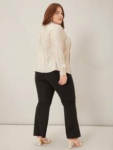 MOTF PREMIUM Áo sơ mi Plus Size Xếp li Nút phía trước Tất cả trên in Thanh lịch - Nhiều màu - Xem 10