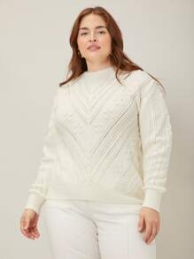 MOTF PREMIUM PLUS WOOL-MIX OPEN KNIT JUMPER - White - View 5