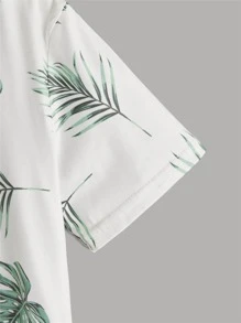 SHEIN Tween Boy Tropical Print Tee - White - View 3