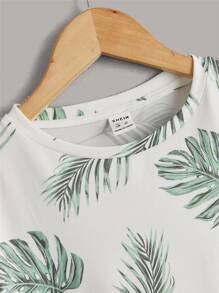 SHEIN Tween Boy Tropical Print Tee - White - View 4