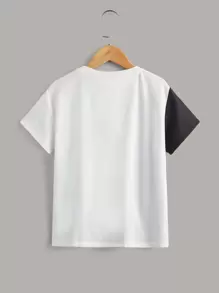 SHEIN Tween Boys' Feather And Eagle Printed T-Shirt With Casual Style, Suitable For Summer Daily Wear - Multicolor - View 2