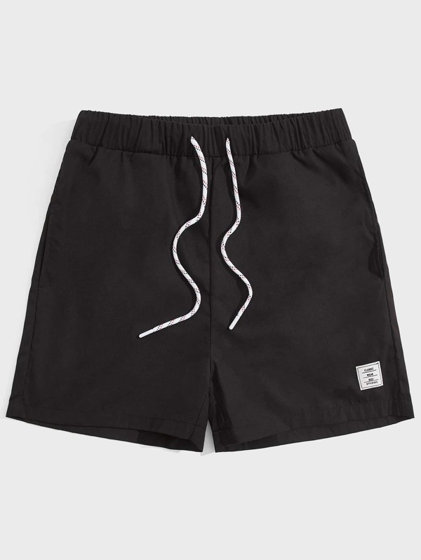 Manfinity VCAY Lässige Herren Shorts mit Patchdetails und Kordelzug Taille