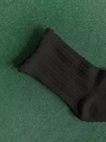 DAZY Solid Crew Socks - Black - View 4