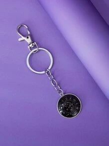 Heyillustration Starsalign Gemini Constellation Graphic Keychain - Black - View 3