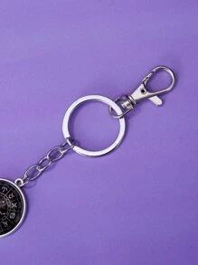 Heyillustration Starsalign Gemini Constellation Graphic Keychain - Black - View 4