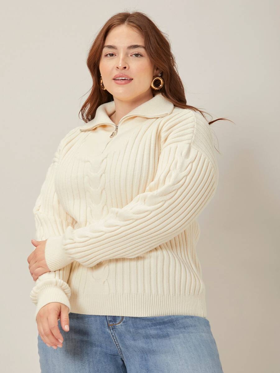 MOTF PREMIUM PLUS VISCOSE RIBBED JUMPER - Beige - View 1