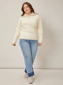 MOTF PREMIUM PLUS VISCOSE RIBBED JUMPER - Beige - View 3