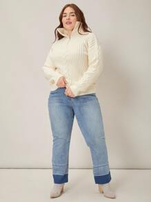 MOTF PREMIUM PLUS VISCOSE RIBBED JUMPER - Beige - View 9