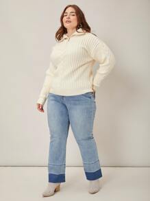 MOTF PREMIUM PLUS VISCOSE RIBBED JUMPER - Beige - View 10