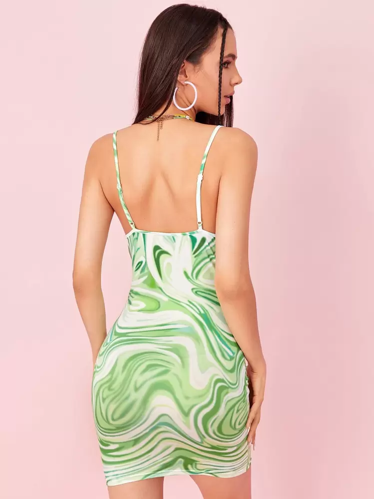 SHEIN Marble Print Bodycon Dress | SHEIN USA