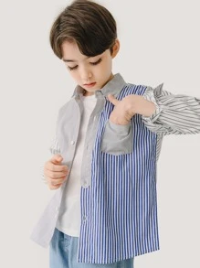 Niños Camisa de rayas de color combinado - Multicolor - Ver 4