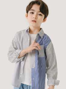 Niños Camisa de rayas de color combinado - Multicolor - Ver 5