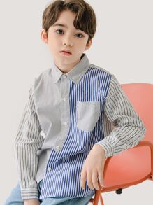 Niños Camisa de rayas de color combinado - Multicolor - Ver 6