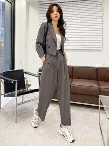 DAZY Women Business Casual Blazer And Pants Set,Fall Clothes,Back To School Clothes