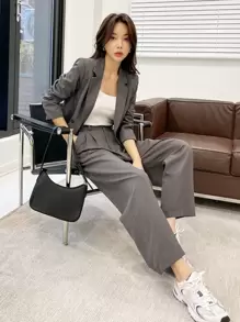 DAZY Women Business Casual Blazer And Pants Set,Fall Clothes,Back To School Clothes