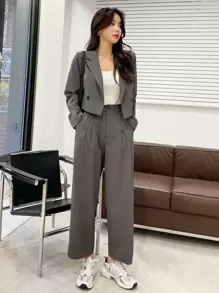 DAZY Women Business Casual Blazer And Pants Set,Fall Clothes,Back To School Clothes