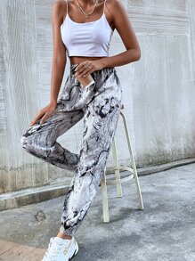 紮染彈性腰帶錐形褲 - 彩色 - 查看 1