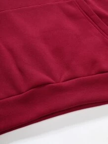 Manfinity Bộ hai mảnh Nam Dây kéo Túi Sọc bên Khối Màu Lá thư Thể thao - Đỏ và trắng - Xem 5