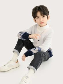 Niños Cárdigan montaña patrón de hombros caídos - Multicolor - Ver 4