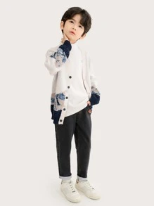 Niños Cárdigan montaña patrón de hombros caídos - Multicolor - Ver 5