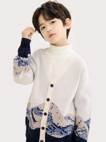 Niños Cárdigan montaña patrón de hombros caídos - Multicolor - Ver 6