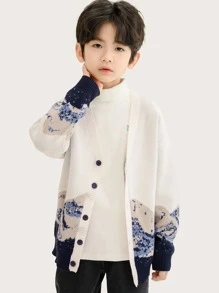 Niños Cárdigan montaña patrón de hombros caídos - Multicolor - Ver 8