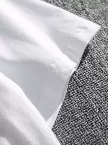 Manfinity 男士日本字元印花T恤 - 白色 - 查看 3