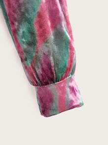 SHEIN 小女童圖案印花絲絨長褲 - 彩色 - 查看 3