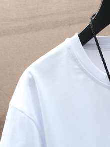 Manfinity RSRT 男士字母和棕櫚樹印花T恤 - 白色 - 查看 4