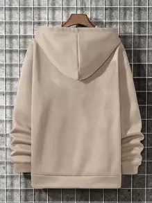 Manfinity Homme Hombres Capucha térmica con bolsillo de canguro con cordón - Caqui - Ver 2