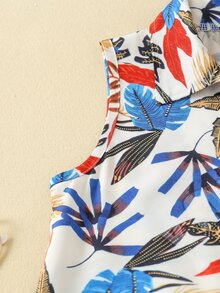 小男童熱帶圖案襯衫和短褲