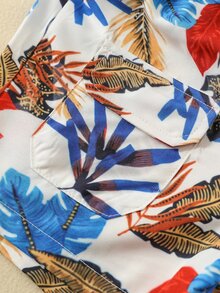 小男童熱帶圖案襯衫和短褲