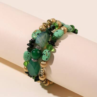 Rhinestone Detail Beaded Bracelet