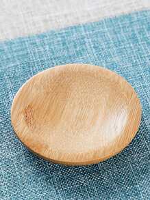 1入組圓形木頭杯墊 - 米色 - 查看 2