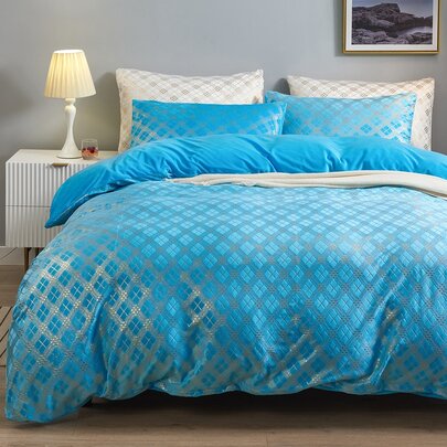 Geometric Print Duvet Cover Set Without Filler