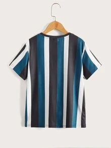 SHEIN Tops con trai Lá thư Sọc Giải trí - Nhiều màu - Xem 2