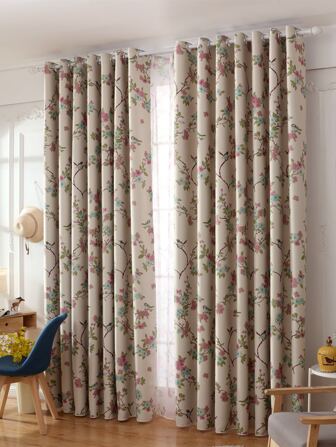 Flower Print Single Panel Curtain