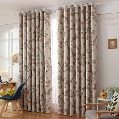 Flower Print Single Panel Curtain