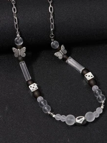 Những người đàn ông thời trang và phổ biến Vòng cổ trang trí hình bướm & xúc xắc bằng thép không gỉ Phong cách Punk Hip Pop cho món quà trang sức và cho một vẻ ngoài sành điệu - Nhiều màu - Xem 1