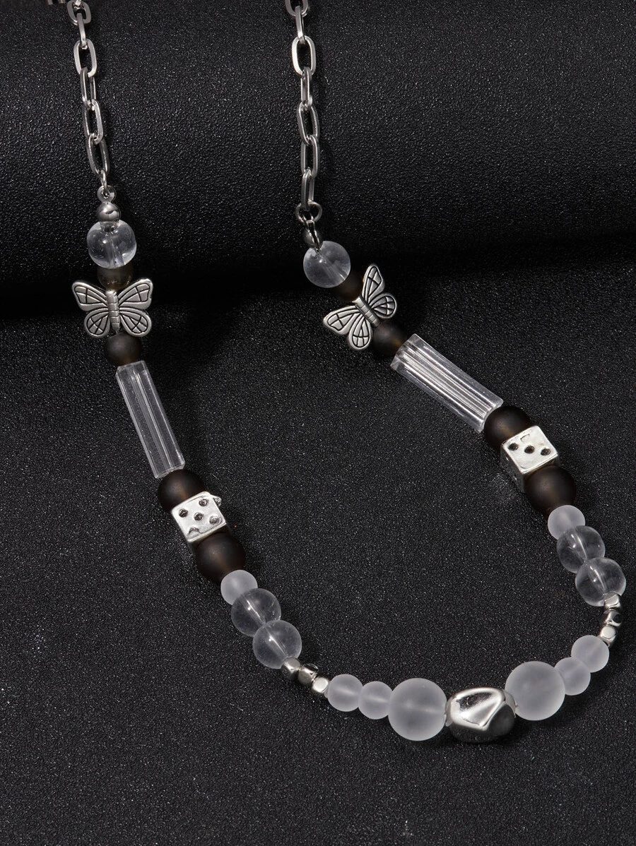 Những người đàn ông thời trang và phổ biến Vòng cổ trang trí hình bướm & xúc xắc bằng thép không gỉ Phong cách Punk Hip Pop cho món quà trang sức và cho một vẻ ngoài sành điệu - Nhiều màu - Xem 1