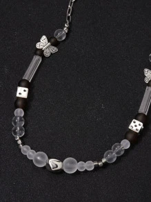 Những người đàn ông thời trang và phổ biến Vòng cổ trang trí hình bướm & xúc xắc bằng thép không gỉ Phong cách Punk Hip Pop cho món quà trang sức và cho một vẻ ngoài sành điệu - Nhiều màu - Xem 2