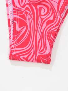 Bottom de bikini con estampado de mármol y lazos laterales, para vacaciones de verano en la playa - Multicolor - Ver 6