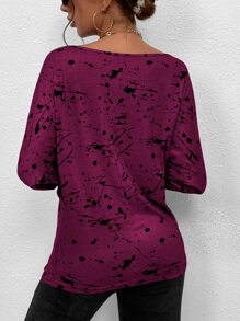 SHEIN Essnce Áo thun nữ Tất cả trên in Giải trí - Màu tím - Xem 2