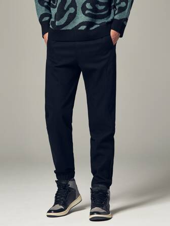 Hombres Pantalones a medida unicolor