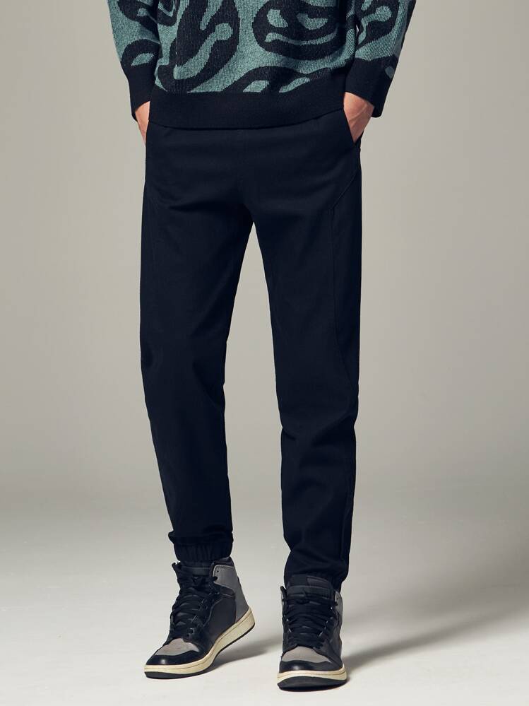 Hombres Pantalones a medida unicolor - Negro - Añade 1