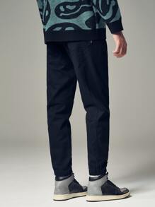 Hombres Pantalones a medida unicolor - Negro - Ver 2